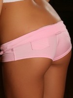 Kristen shows off her tight little ass in pink booty shorts