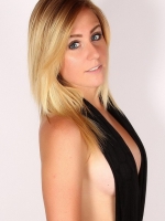 Blonde girl next door Ashley Vallone teases with her perky boobs and tight ass in just a skimpy scarf